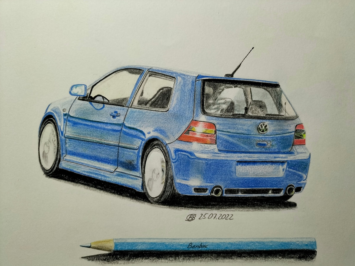 VW Golf R 32 Blau