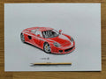 Porsche Carrera GT Buntstiftzeichnung